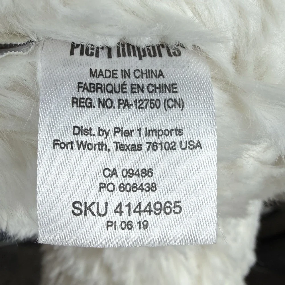 Pier 1 Imports White Polar Bear Plush Stuffed Animal Floppy Laying 20